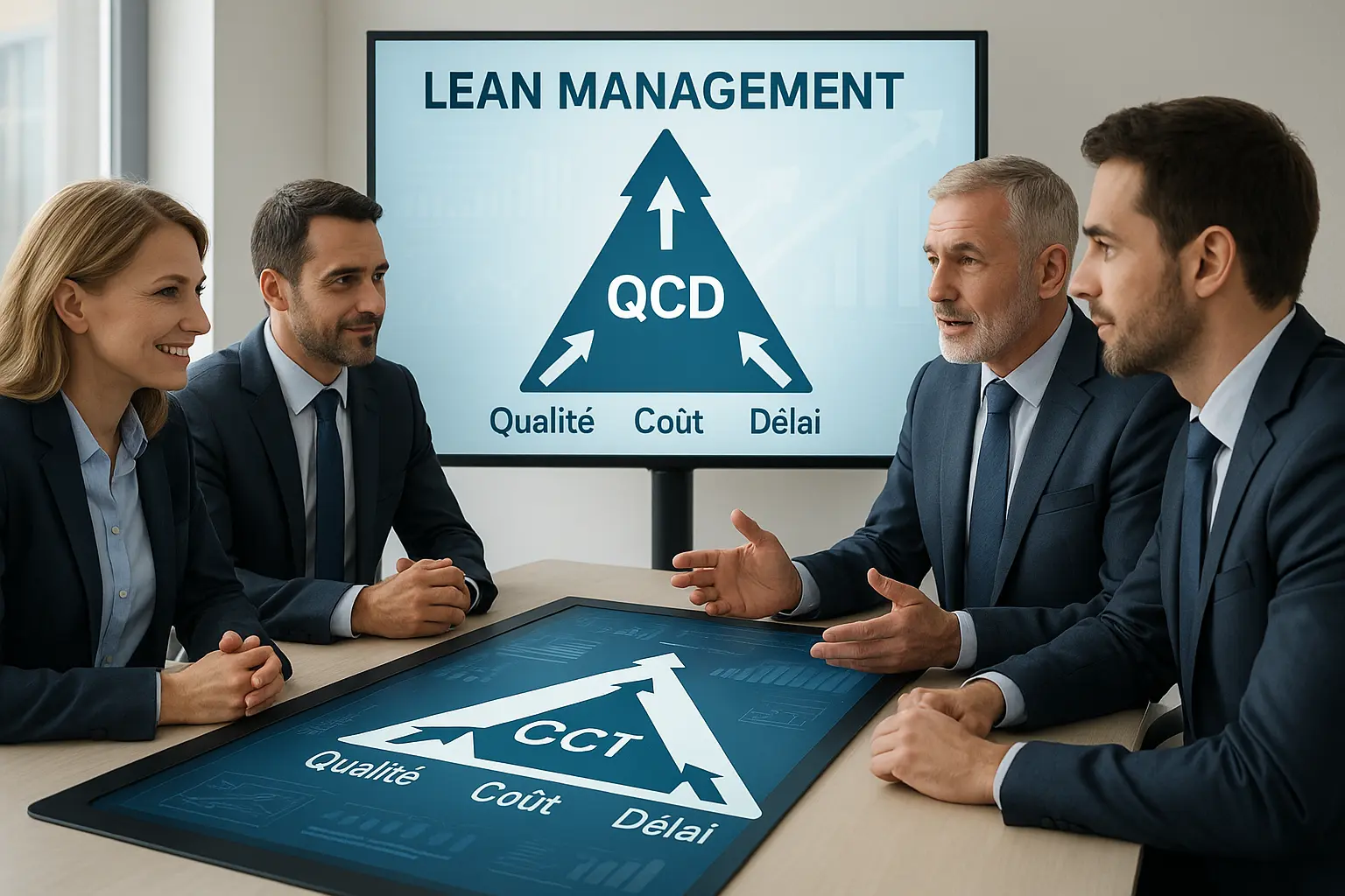 Illustration sur l'amélioration continue dans le triangle QCD