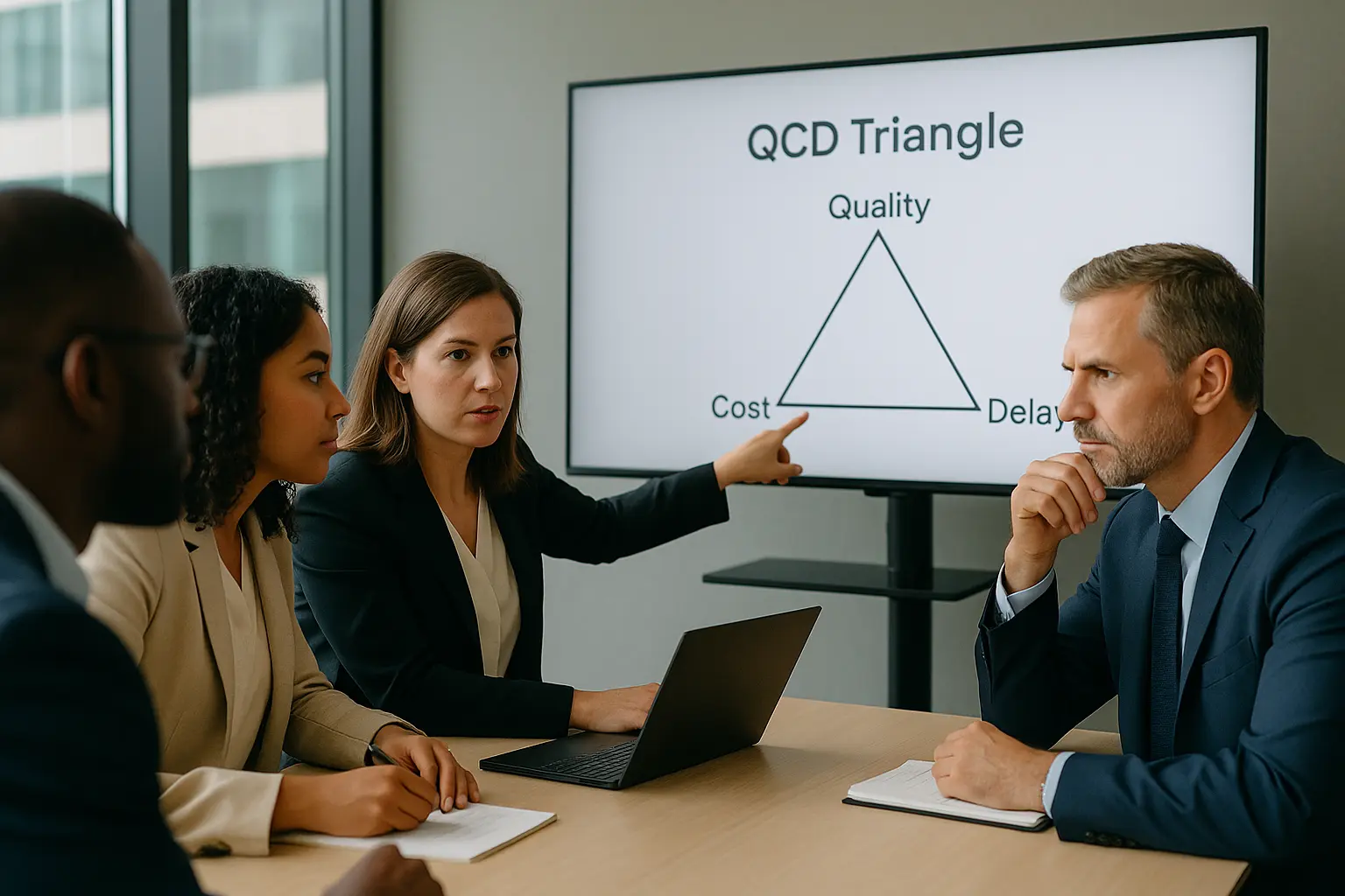 Illustration du triangle QCD en gestion de projet